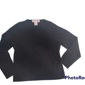 Queen of Scots Vintage Black Cashmere Sweater size Large